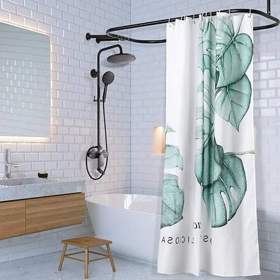 U-Shaped Clawfoot Tub Shower Curtain