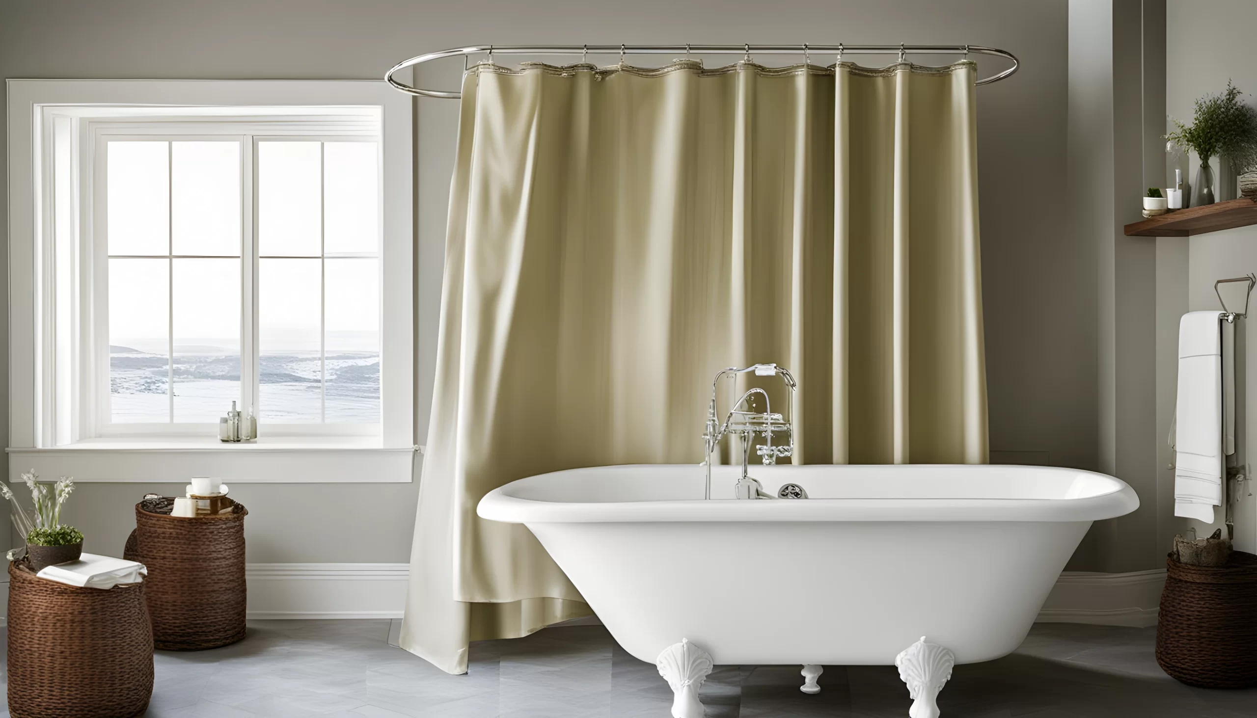 10 Innovative Stylish Clawfoot Tub Curtain Ideas