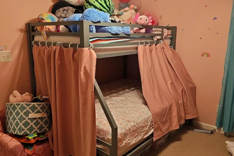 Pink Privacy Curtains for Bunk Beds
