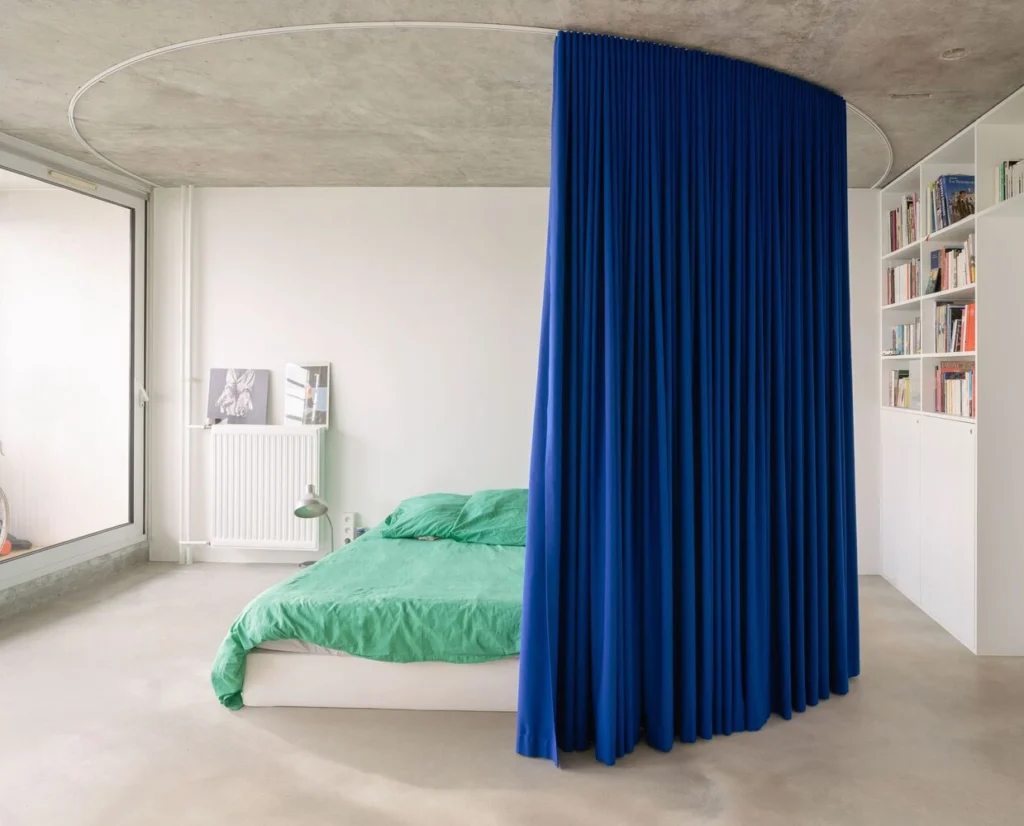 curtains in open floor plan
